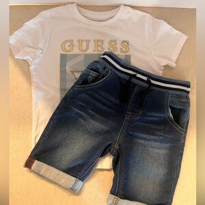 Guess shirt and shorts size 6 boys